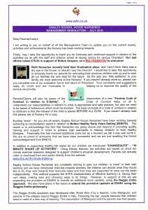 MANAGEMENT PAGE 1 NEWSLETTER JULY 2016